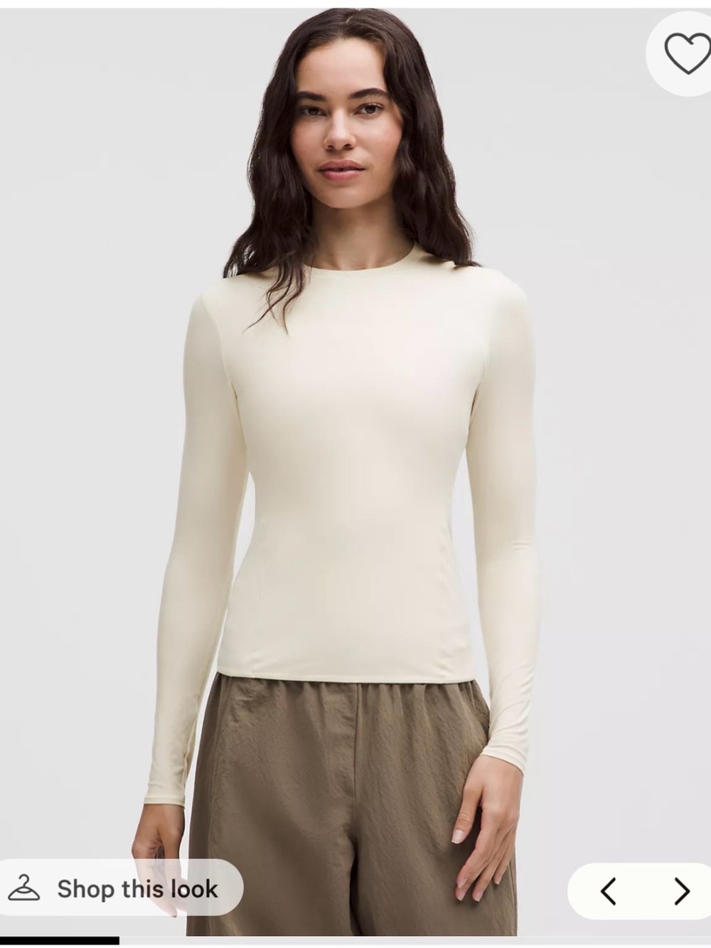 Wundermost Women’s Long-Sleeve Crew Neck Top in Cream